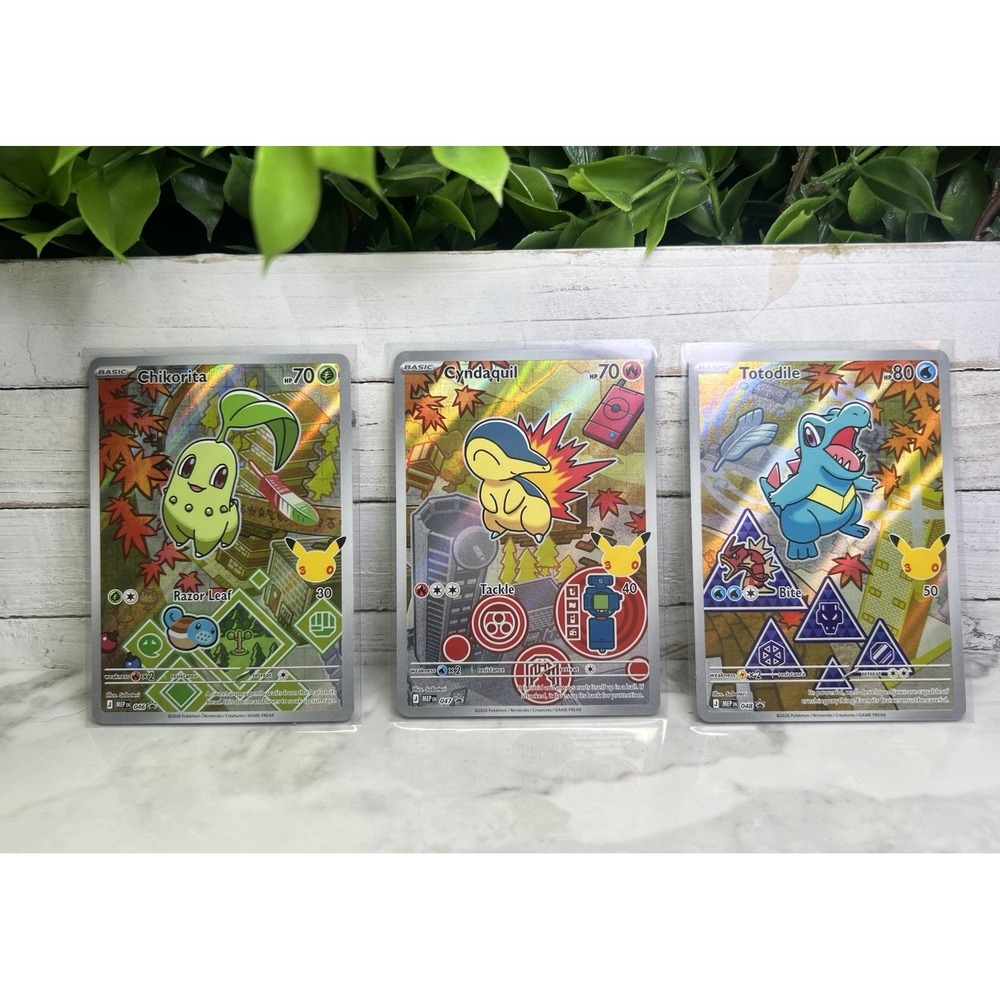 Pokemon TCG First Partner Illustration Collection Series 2 Johto Gen 2 Set Of 3